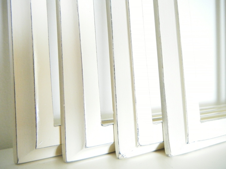 Set Of 4 11x14 Inch Distressed Photo Frames In Ivory, Creamy White on Luulla